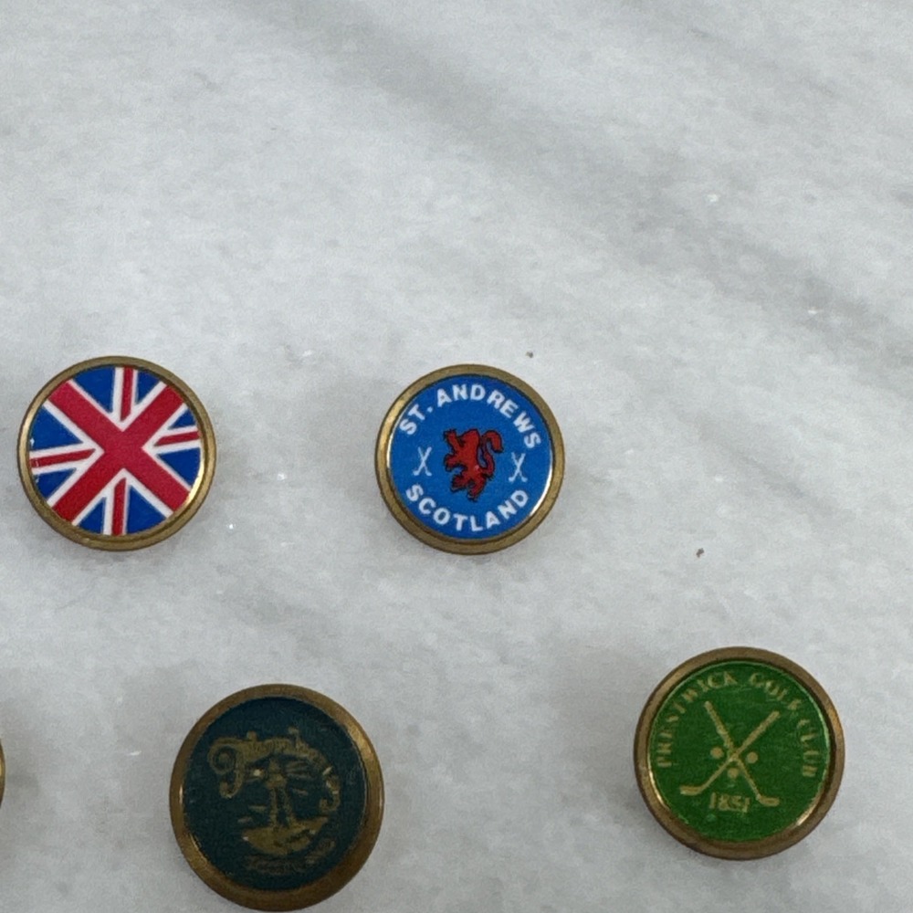 Vintage Golf Ball Marker Lot St Andrews Troon Muirfield Carnoustie Lot Of 6 - Picture 3 of 7